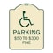 Signmission Handicapped Parking $50 to $300 Fine Heavy-Gauge Aluminum Sign, 24" x 18", TG-1824-24660 A-DES-TG-1824-24660 - alternate 1
